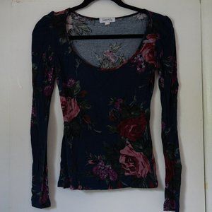 Kirra Floral Puff Shoulder Long Sleeve Top